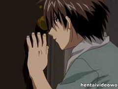 Hardcore hentai sex with a tiny girl in bonds and with a mouth gag and her sister
