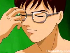 Busty hentai girl tutoring her classmate in the fine art of 69 loving