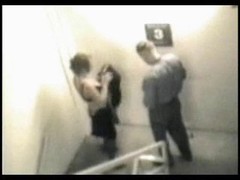 Staircase security cam catches neighbors having a hot romp in the middle of the night