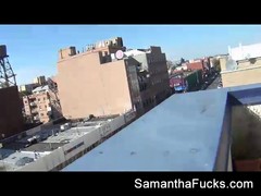 Samantha Saints likes to put on some sexy outfit and have fun while being home alone