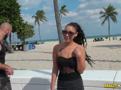 Random girls in the street are getting money to show their tits to the camera