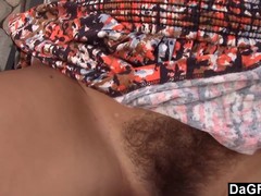 Adorable teen is getting her pussy fingered on the balcony, before getting fucked from behind