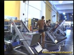 Gorgeous Latin lesbian is often going to the gym to do her workout and lick some pussy