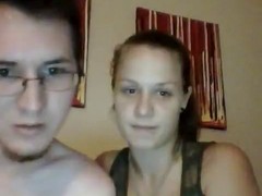 Nerdy guy and his teen girlfriend are having sex in front of their web camera, just for fun