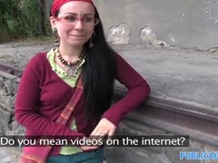 Tattooed girl went to an abandoned warehouse to make a short porn video with a stranger