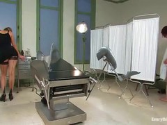 Red haired lady, Carmen Stark went to her kinky gynecologist's office to have some fun