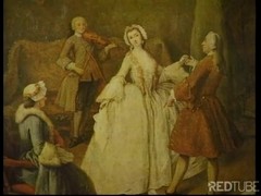 Lovely ladies in vintage costumes are having sex instead of doing their job as models