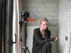 Horny couple is passionately making love in front of the camera, in their private studio