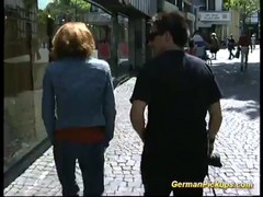 Good looking milf met two guys in the street and ended up having sex with them in the nature