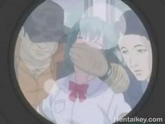 Cartoon girl is having sex with another girl and her boyfriend and enjoying it more than she hoped