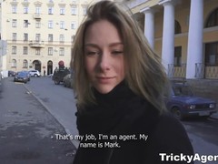 Sweet, naive college babe met a fake agent and ended up having sex with him