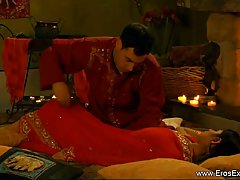 Exotic woman and her new partner were making love all night long in her special bedroom
