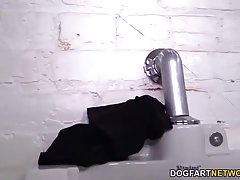 Gorgeous blonde girl, Carmen Callaway found a gloryhole and enjoyed sucking a huge, black meat stick