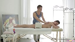 Lovely teen got naked to get a massage, but she also got fucked until she came