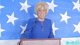 After they have finished a public debate, two presidential candidates decided to fuck each other