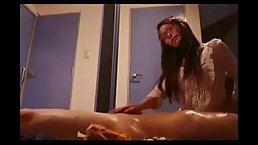 Dark haired girl with glasses is giving a dick massage to her boyfriend almost every day