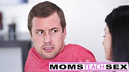 Dark haired teen is doing her best to give pleasure to a guy she likes a lot