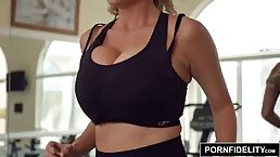 Kelly Madison is doing a workout every single day and fucking her lover after that