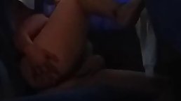 Horny chick is masturbating in the bus hoping that no one will see her in action