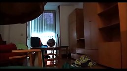 Instead of cleaning the house, blonde woman is fucking her lover, like a real slut