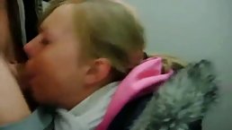 Blonde girl was forced to shove a pennis down her throat deeper than she thought she could