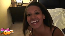 Tanned brunette is sucking her partner's dick and hoping to get fucked hard in return