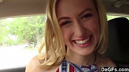 Small titted blonde has a very deep throat and can suck a dick like a whore