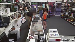 Shy, nerdy girl in orange shirt, Jenny gpt fucked in the ass in a local shop