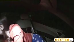 Slutty girl, Valentina is getting fucked in the taxi, late at night, on her way home