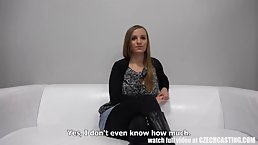 Big titted babe is willing to show her milk jugs during a job interview in the office