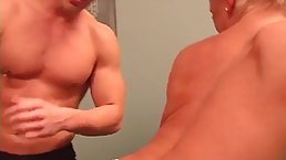 Blonde woman with short hair is getting two dicks inside her at the same time