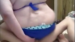 Horny, fat woman and her step- son are having sex, just to satisfy each others needs