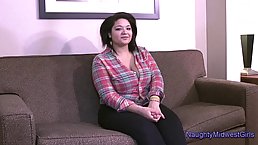 Sweet fat girl is impatiently waiting to get fresh sperm all over her huge boobs
