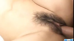 Ruri Hayami was enjoying while her partner was gently licking her hairy pussy before fucking her
