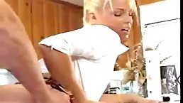 Pretty blonde with braided hair is getting fucked from the back and enjoying it a lot