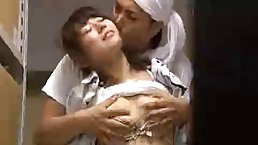 Asian girl is about to get secretly fucked at work hoping that no one will see her