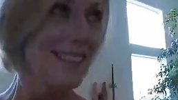 Horny blonde woman invited her neighbor to her place to fuck her dirty brains out