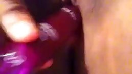 Horny girl is using a sex toy to satisfy her sexual needs, while she is home alone