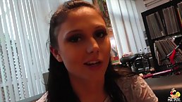 Ariana Marie offered her pussy to her roommate, because she wanted to cheer him up