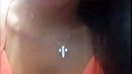 Naughty Paloma Gomes is wearing neon thongs while posing in front of her web camera