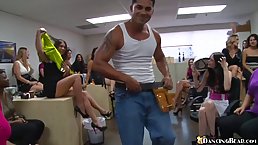 Beautiful ladies from the same office have gathered one night and hired a dancer to amuse them