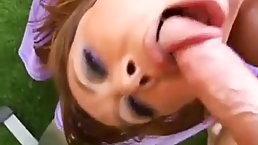 Big titted woman, Kianna is sucking a huge dick because she wants it to explode from pleasure