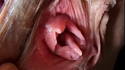 Naughty chick is spreading her pussy in front of the camera, because it is her job