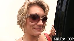 Blonde lady invited a handsome stranger to her place because she wanted to have sex with him