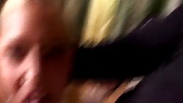 Pigtailed French blonde with pierced tongue is sucking dick and getting fucked in the ass
