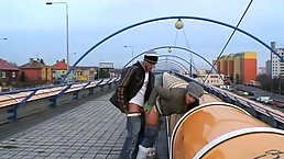 Slutty Czech babe sucked dick in a public place and got fucked hard from the back