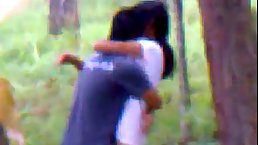 Indian couple is doing it in a local forest, although someone might be watching them in action