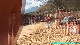 Nude babes are enjoying on the beach, with guys who just want to fuck them