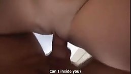 Naked blonde milf is posing for the camera and sucking dick during a job interview