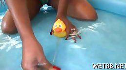 Pretty black girl is sucking her lover’s throbbing cock, while he is spreading her tight ass